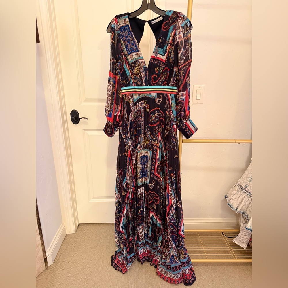 Alice + Olivia Gown with Bishop Sleeves - Picture 3 of 8